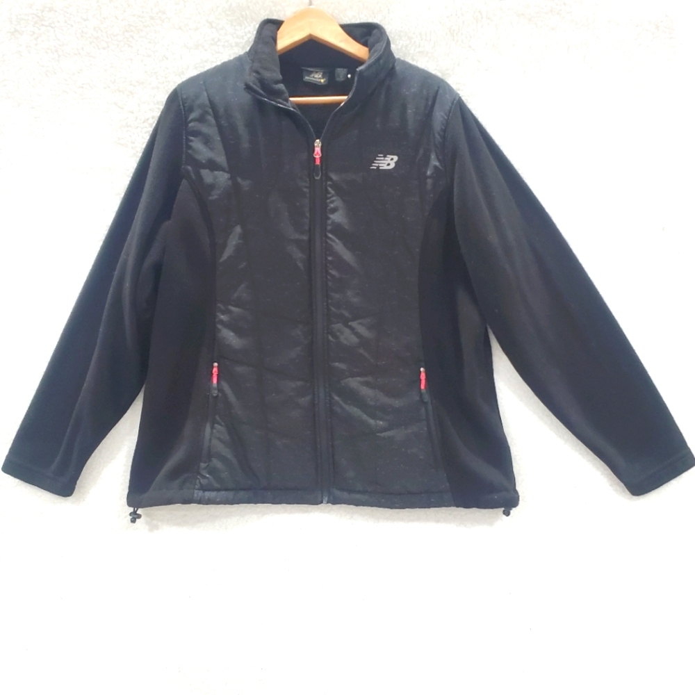 New Balance Women's XLarge Black Quilted Fleece Full Zip Activewear Jacket